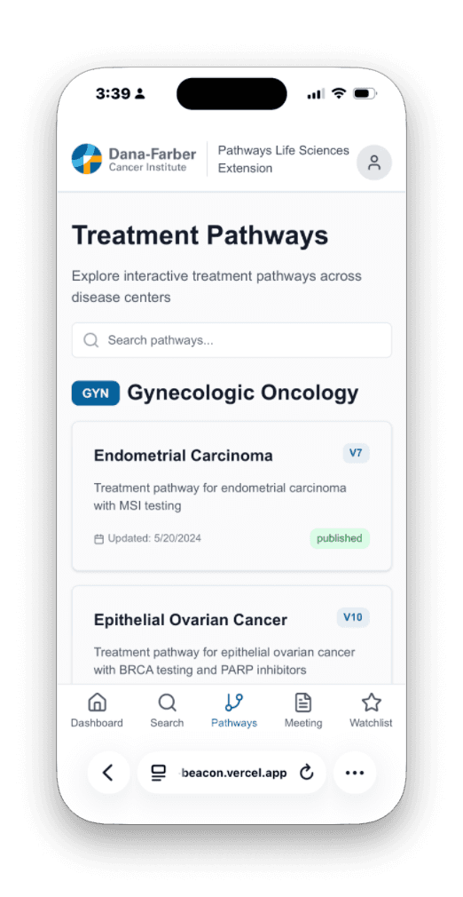 Treatment Pathways on mobile